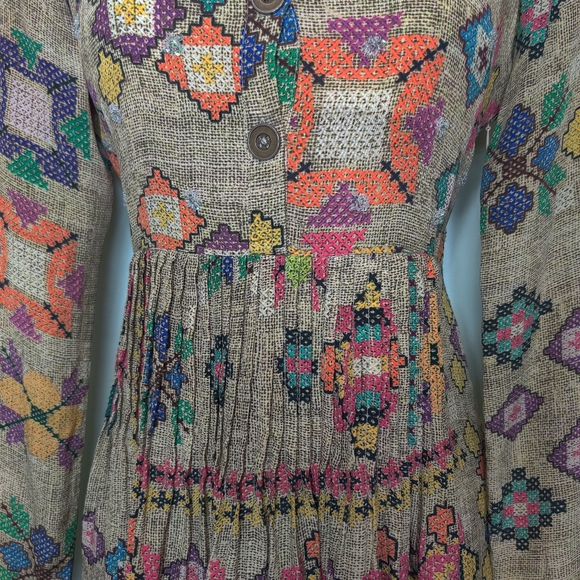 Hemant & Nandita Multi Sequence Mini Tan Dress - Picture 2 of 5